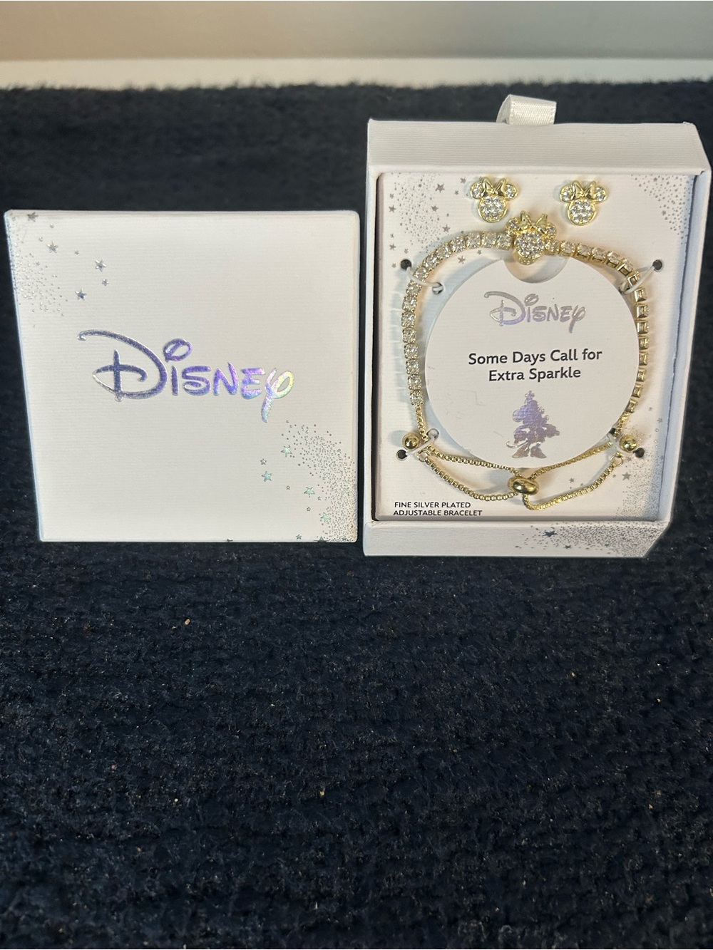 Disney Gold-Tone Bracelet and Mickey Stud Earring Set - Gold